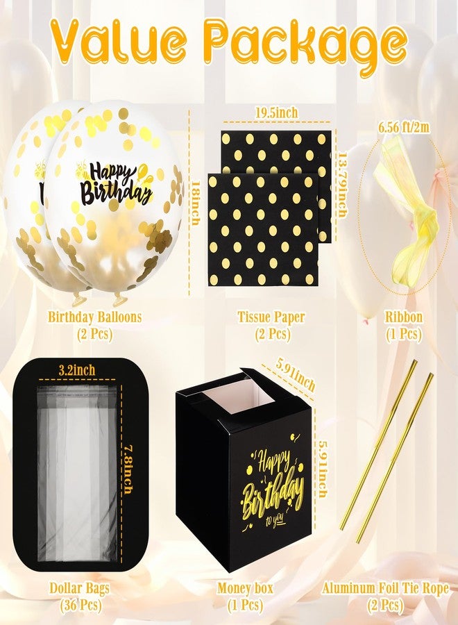 Affrolling Birthday Money Box for Cash Gift Pull Money Balloon Box Funny Pull Surprise Kit Gift Balloon Holder Birthday Surprise Gifts for Women Men Friend Girlfriend Family - Image 2